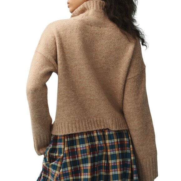 Pilcro Anthropologie The Lennon Wide-Sleeve Turtleneck Sweater Size XS Honey - Picture 2 of 8